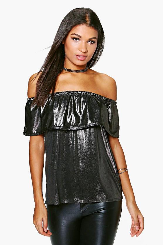 Robyn Metallic Bardot Top